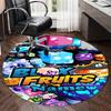 Custom Name Blox Fruits Printed Round Rug Carpet Chair Rug Area Rug Entryway Doormats,for Office Chair Living Room Bedroom Kitchen Room.