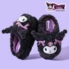 Sanrio Winter Furry Cotton Slippers for Girls – Warm Indoor Cartoon Shoes with Thick Soles, available in Parent-Child Sizes.
