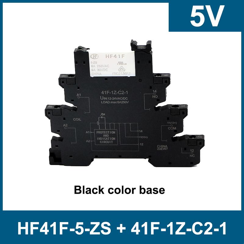 6A 1CO Relay 41F-5-ZS 41F-12-ZS 41F-24-ZS 5V 12V 24V DIN Mount with LED High Frequen Utra-thin Slim/SSR Relay