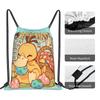 Custom P-Psyducks Drawstring Backpack Sports Gym Bag for Women Men Cartoon Shopping Sackpack