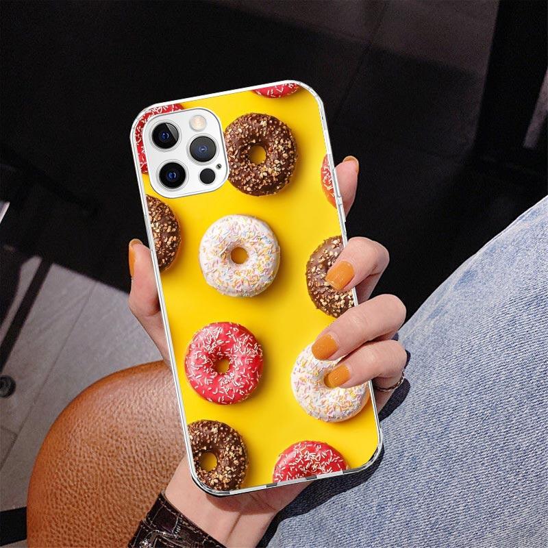 Macaron Ice Cream Cake Doughnut Phone Case For iPhone 17 Air 16 Pro Max 16E 15 + 14 Plus 11 12 13 Mini 7 8 SE Gift Print Cover F