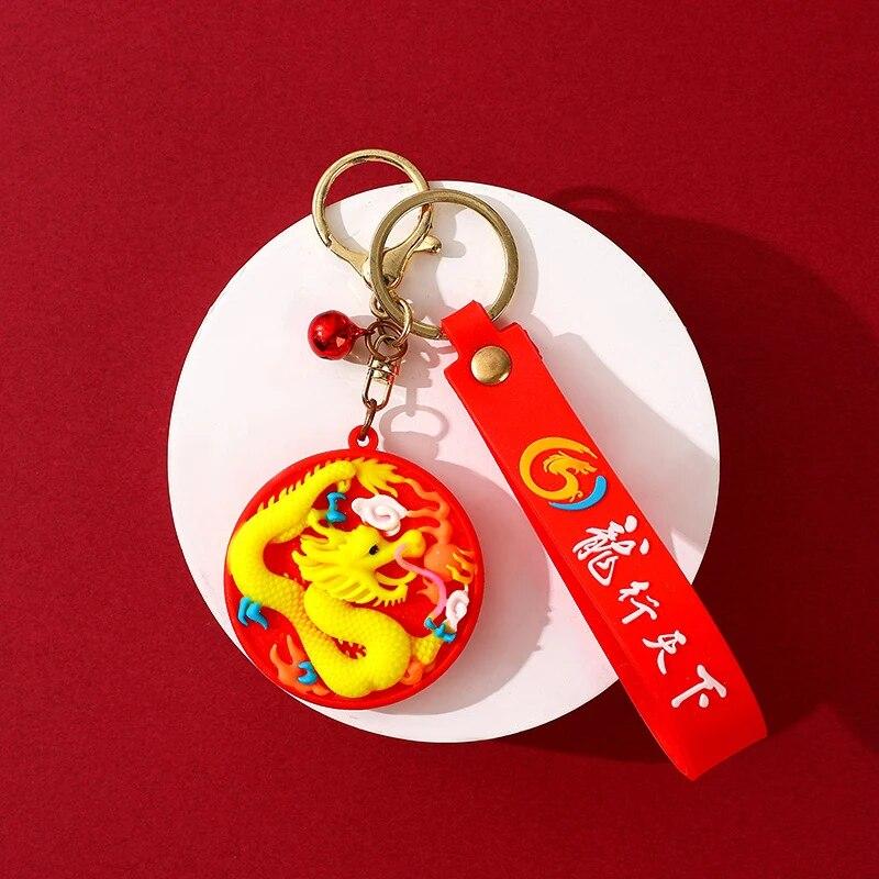 Roter Neujahrs-Schlüsselanhänger, süßer Drache-Schlüsselanhänger, Hängezubehör, Dekoration, chinesischer Drache, Glücksgeschenk für das Jahr