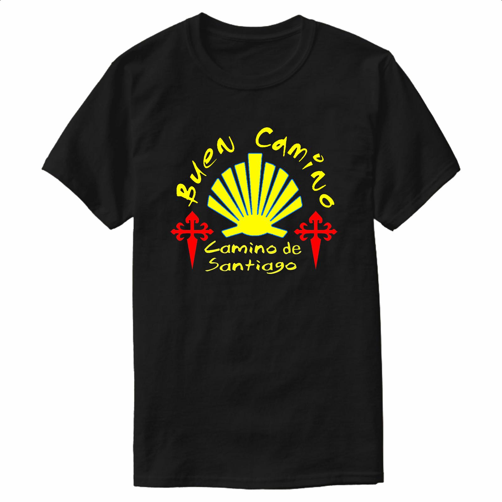 Santiago Cross Scallop Shell Camino De Santiago TShirt 100 Cotton ONeck Summer Short Sleeve Casual Mens Tshirt Size S3XL S