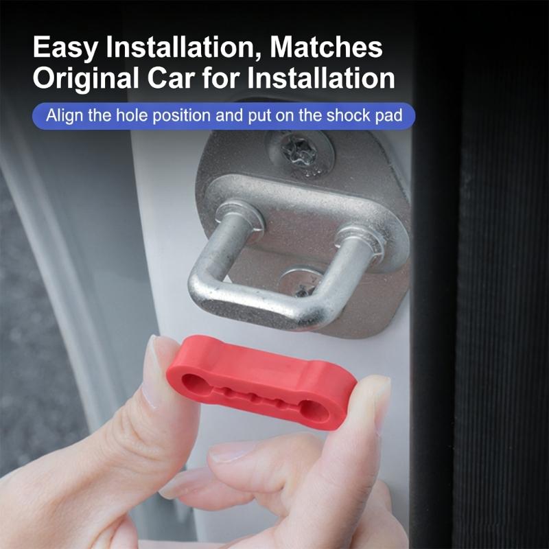 4Pcs Car Door Bumpers Silicone Shock Absorbing Pad for Quiet Closure Prevent Dents in Narrow Parking Spaces