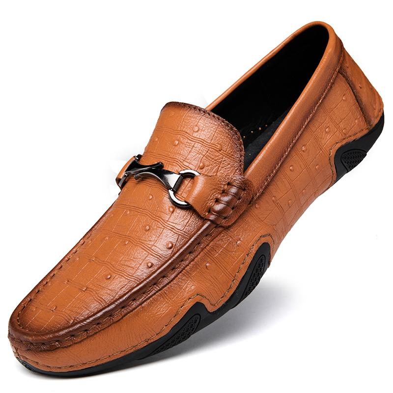 FashionMen Arrival Genuine Leather Shoes Luxury Brand Loafers Men Lightweight Comfort Moccasin Soft Slip-On Mens Shoes Casual Footwear