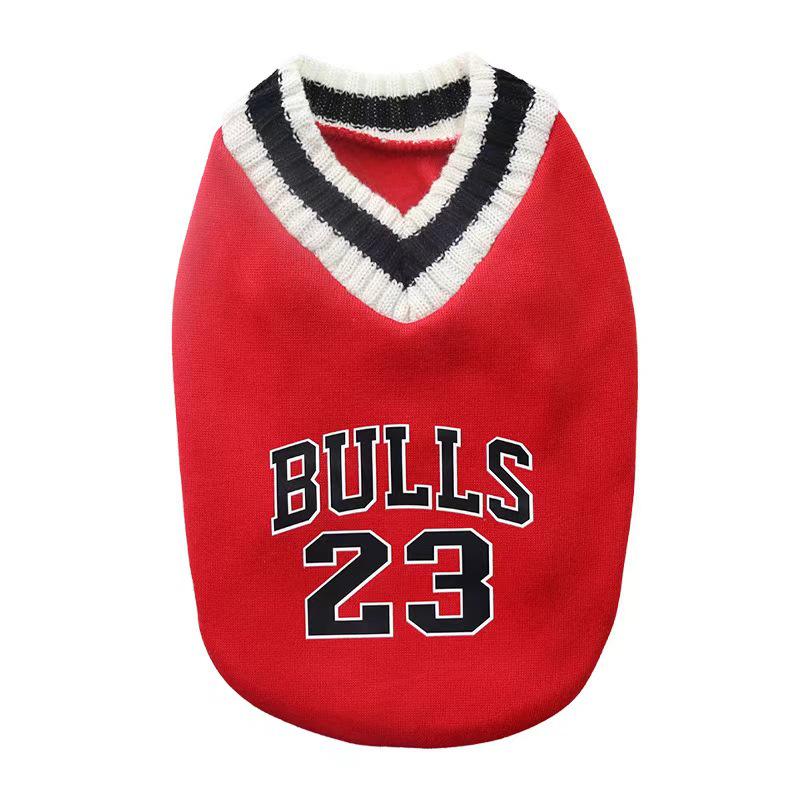 

V-Neck Sports Hoodie for Small to Medium Dogs - Plus Velvet Warmth, Autumn/Winter Pet Fashion M красный