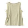 Women Sleeveless Linen Cotton Casual Tank Top Loose Fit Round Neck Lightweight Blouse for Summer Daily Wear