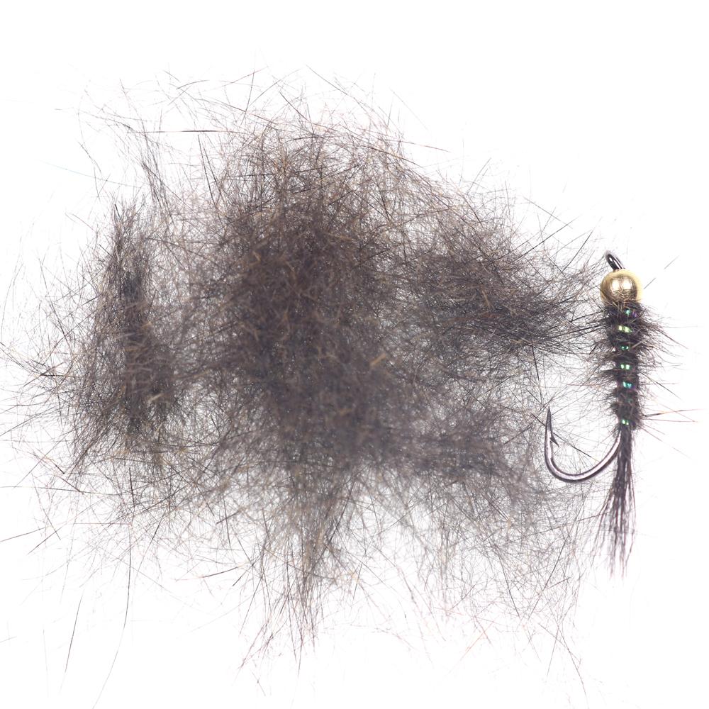 Bimoo Squirrel Hair Fiber Natural Dubbing Fiber for Nymph Scud Streamers Fly Tying Material Orange Green Olive Black Gray 1 Pack