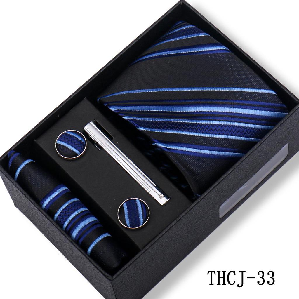 Men's 4-Piece Tie Gift Set for Business, Wedding, and Formal Wear.