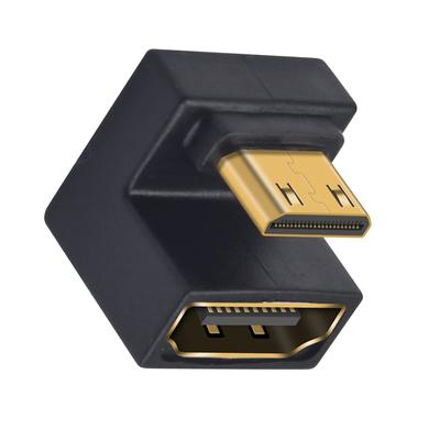 Duttek 8K Mini HDMI Hane till HDMI Hona 180 Grader 48 Gbps med LED-ljus för 1 Paket U-format Adapter, Adapter, Kamera, Projektor,