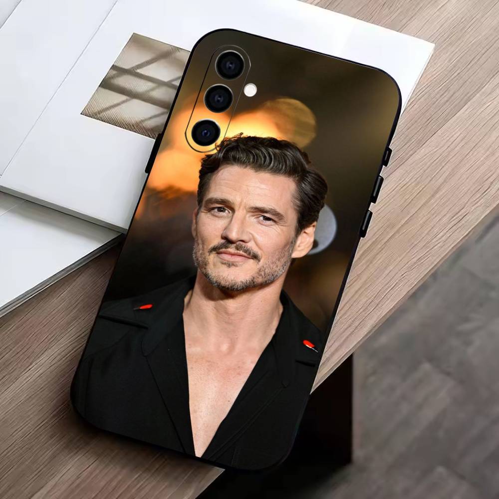 P-Pedro Pascal Phone Case Black Silicone Soft For Samsung Galaxy A73,A72,A71,A70,A53,A52,A51