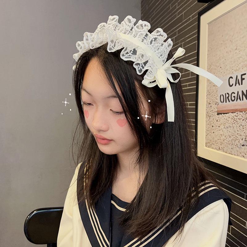 Retro Lolita Pleated Lace Headband & Hair Clip - Cute Children's Hair Accessories