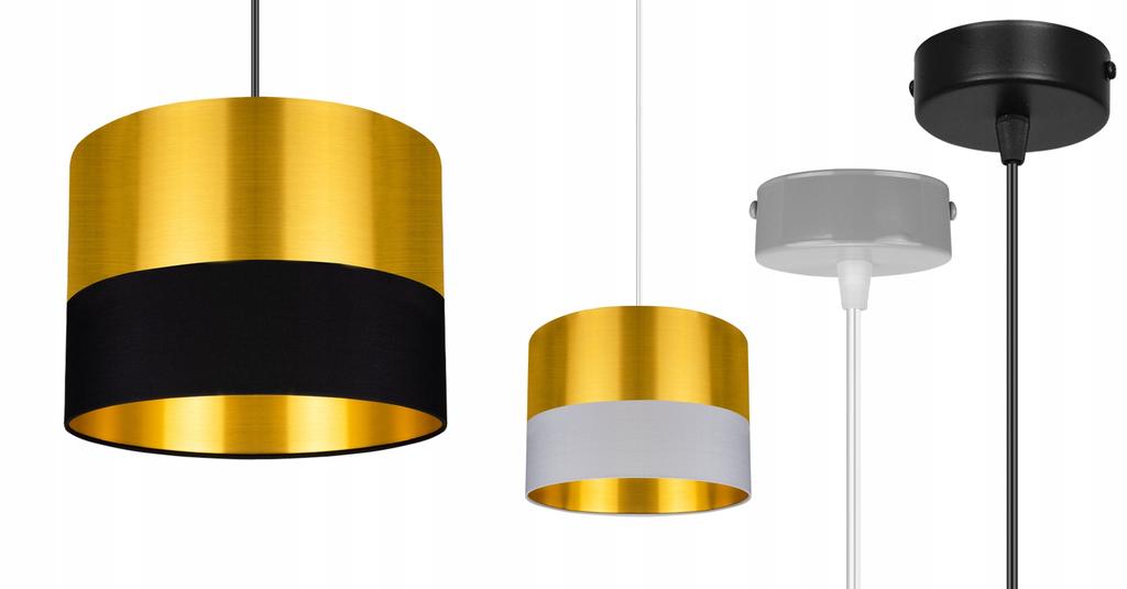 CEILING HANGING LAMP, GOLDEN LAMPSHADE, LED