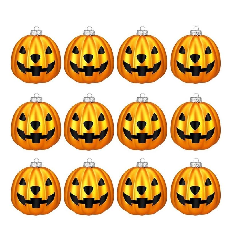 12Pcs Pumpkin Hanging Decoration Halloween Season Pumpkin Hanging Accent for Indoor and Outdoor Festivities