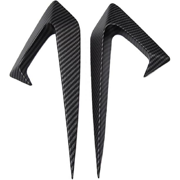 Auto Parts 2PCS Side Camera Protection Cover Carbon Fiber mudapron Trim Cover for Tesla Model 3 2017-2021(Black-Matte Black)
