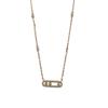 Time Has Come and Gone, Diamond-encrusted Three-diamond Necklace, Female Paperclip Removable 18k Niche High-end Clavicle Chain 2026