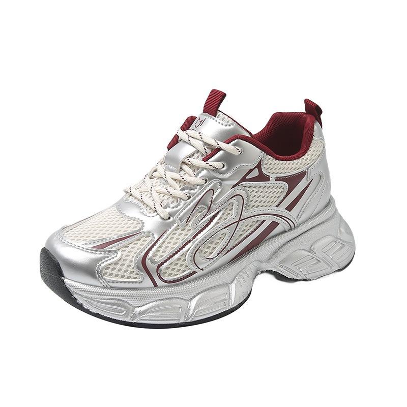 Muffin Sole Silver Dad Shoes Women's New Spring Shoes Platform Women's Shoes Heightening Casual Shoes Summer