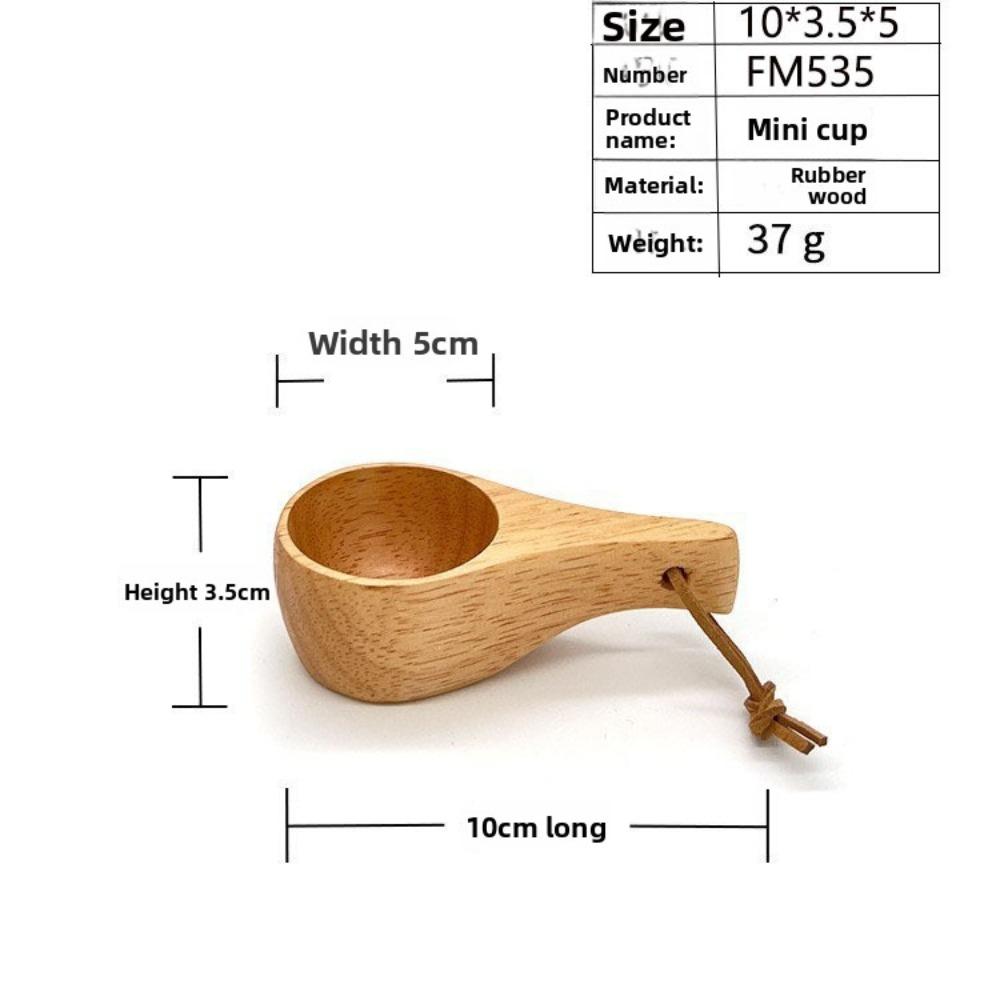 

Rubber Wood Cup Creative Nordic Lanyard Milk Cup Handle Coffee Cup Wooden Water Cup 101-200ml