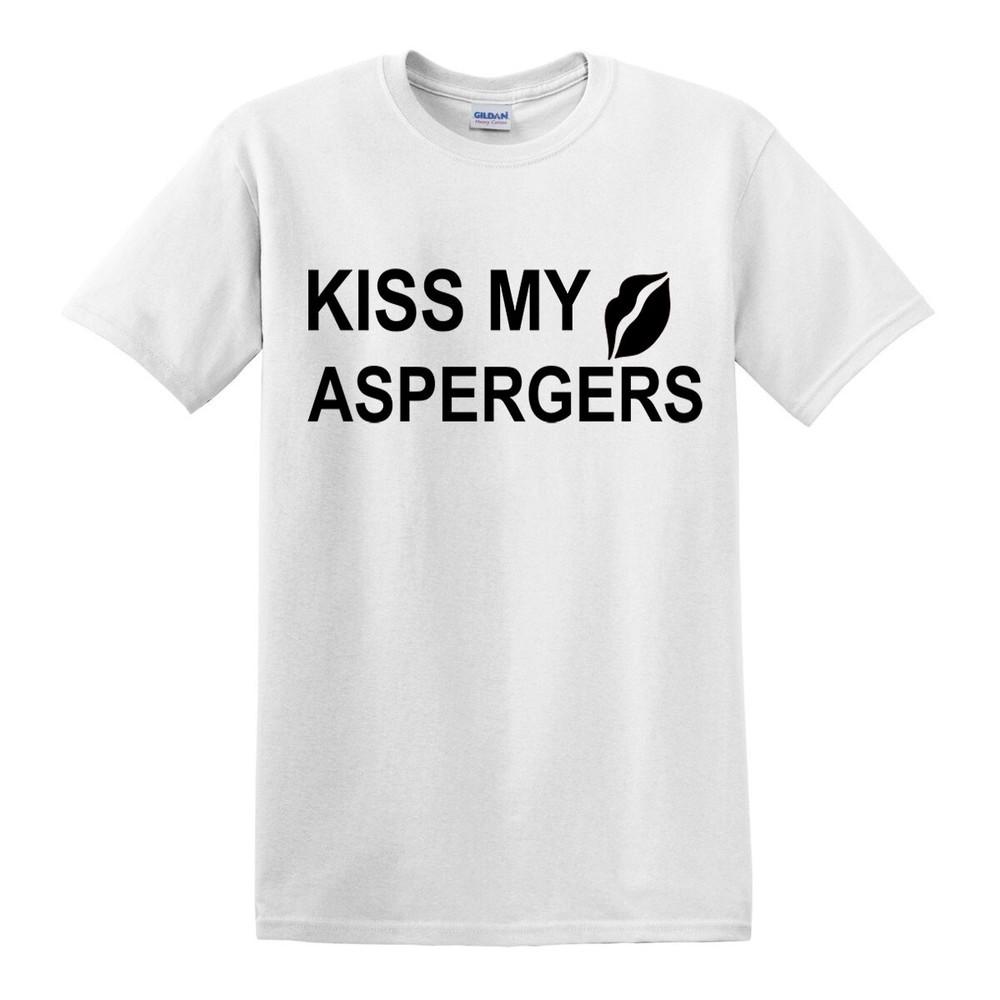 KISS MY ASPERGERS TSHIRT Xmas Birthday Lips Autism Autistic Awareness Top Tee 2XL