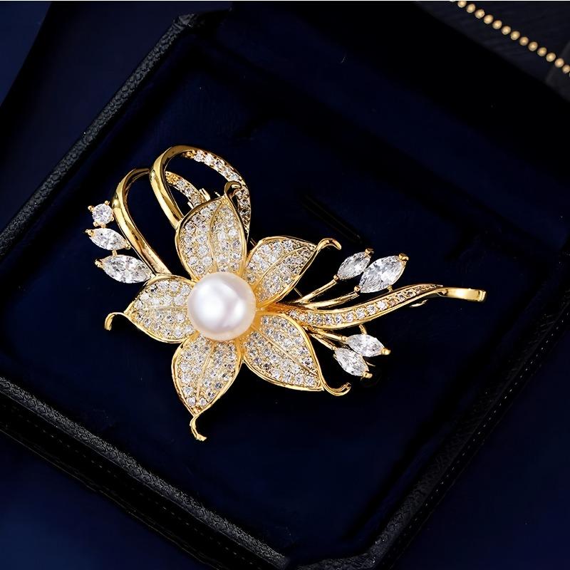 Flower Pearl Brooch, Elegant Suit, Anti-exposure Pin, Brooch, Secure Clothes, Corsage