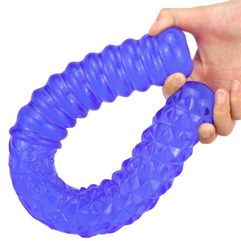 Blue Double-headed Gold Hoop for Women's Double-headed Dildo Oversized Thick and Long Dildo Anal Plug