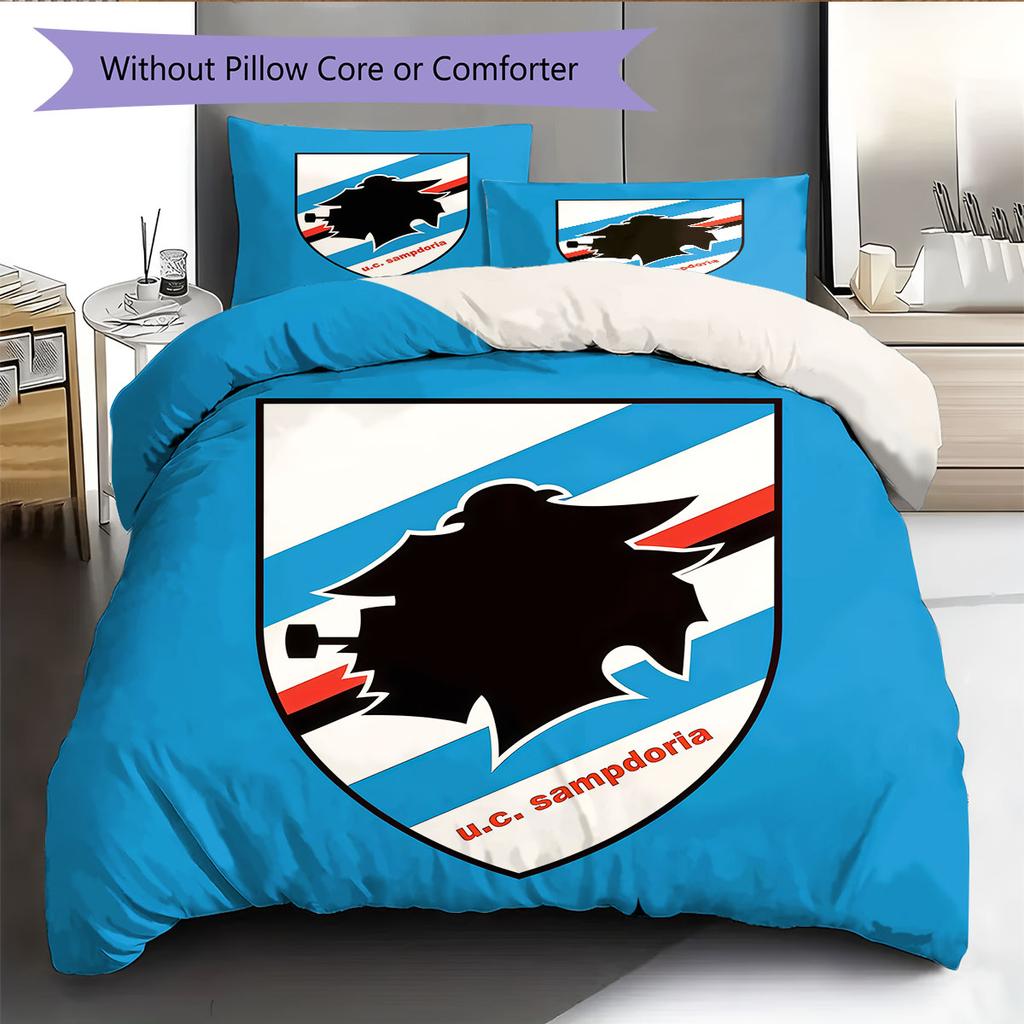 U.C. Sampdoria Bedding Quilt Set Quilt Cover Pillowcase Home Decoration Birthday Gift (1 * Duvet Cover + 2 * Pillowcase, Without Core)