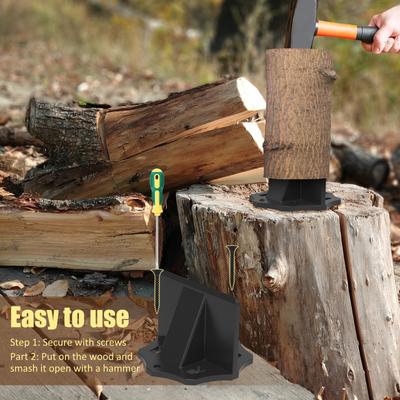 Vertikaler Holzspalter Hochkohlenstoffstahl Holzspalter mit 4 Schrauben Einfach zu bedienende Brennholz Anzündholz Spalter für Outdoor Camping