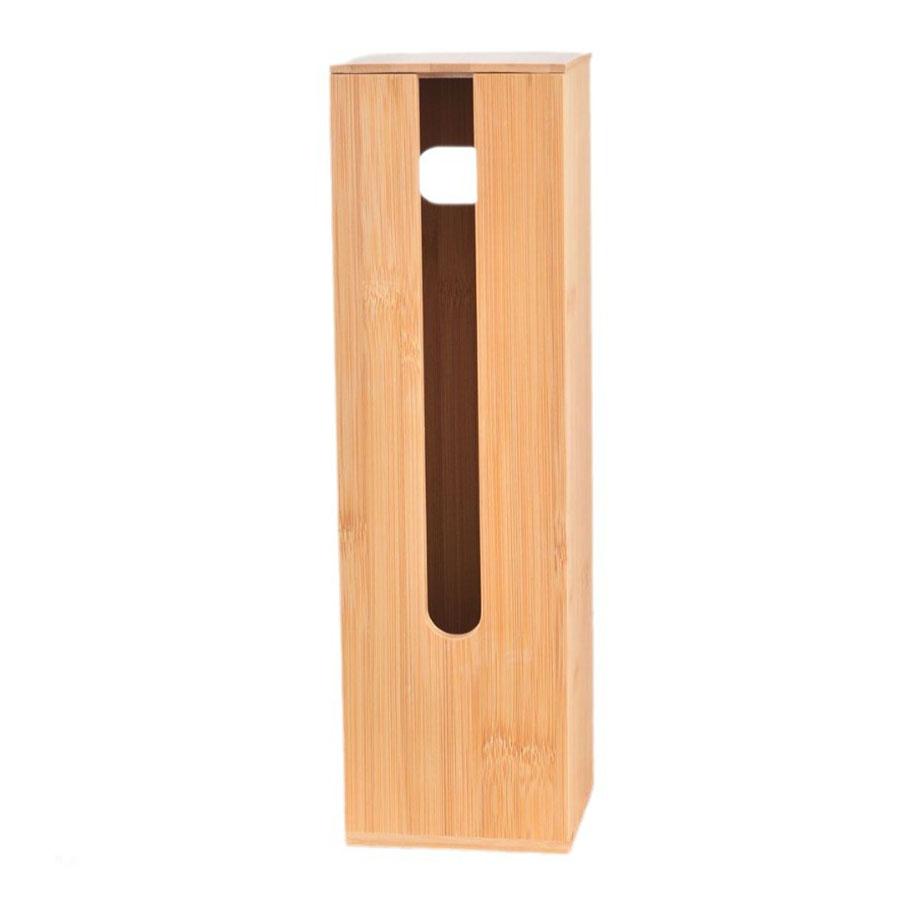

Bamboo bathroom roll paper storage box, portable toilet tissue box with lid, wooden floor mounted roll paper storage rack жёлтый