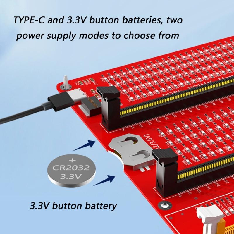 Professional DDR3 DDR4 DDR5 Memory Tester Type C and Cell Battery Power Supply For Quick Diagnosis And Reliables Work