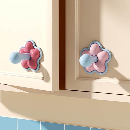 Hook with Flower Shape Adhesive Hook Anti-Falling Ball Head Design Ordered Storage Hook for Bathroom Kitchen