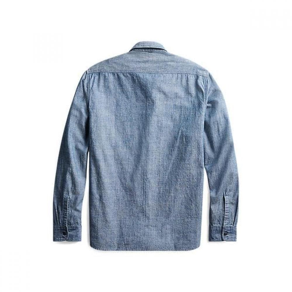 Rrl Indigo Chambray Work Shirt  Mnrrwov16820026400 