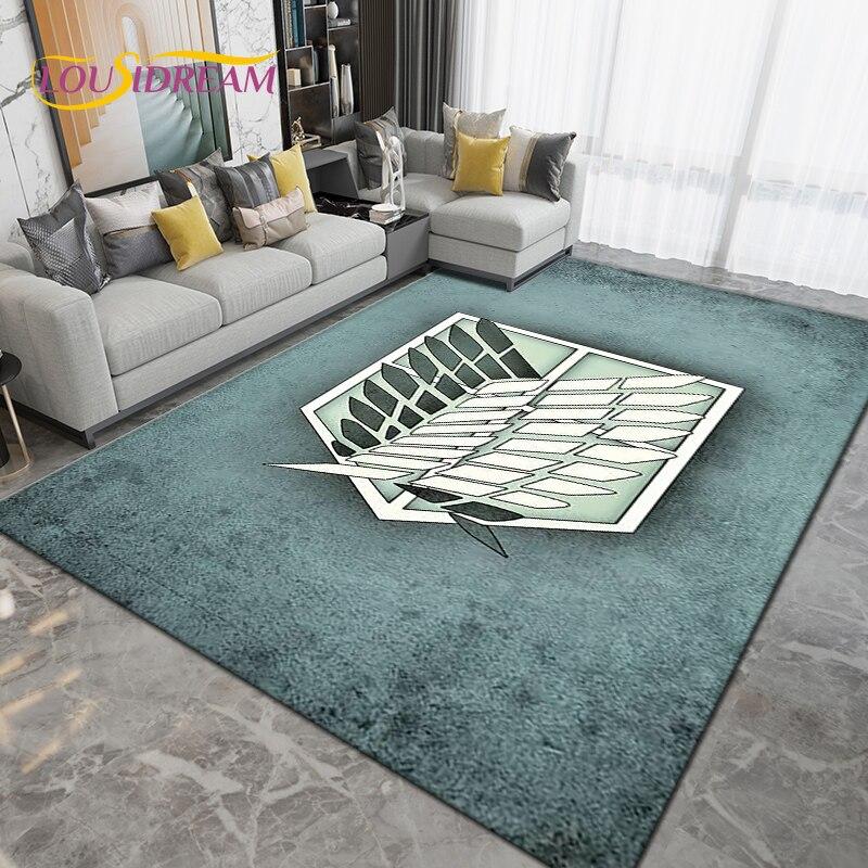 Anime Cartoon Attack On Titan Area Rug Large,Carpet Rug for Living Room Bedroom,Kitchen Bathroom Doormat Non-slip Floor Mat Gift
