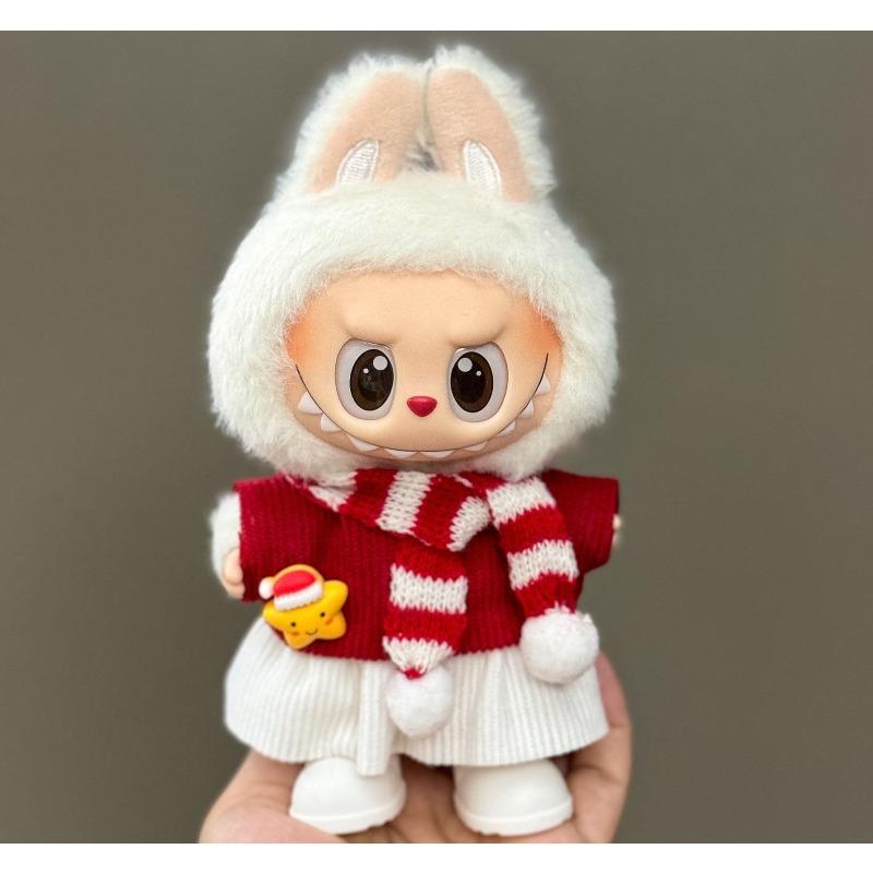 One Two and Three Generations of Labubu Christmas Baby Clothes Set,Labubu Doll Change Clothes To Wear Christmas Clothes