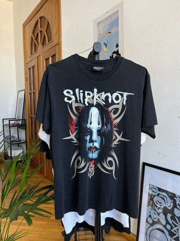 Винтажная черная унисекс футболка Slipknot 90-х годов с графикой для мужчин и женщин S-5XL Унисекс футболка XL