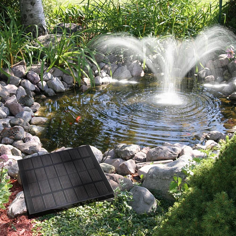 Pompa per fontana solare da 2,5 W, con 6 ugelli e tubo dell'acqua da 4 piedi, pompa ad energia solare per abbeveratoio per uccelli, stagno, giardino e altri luoghi