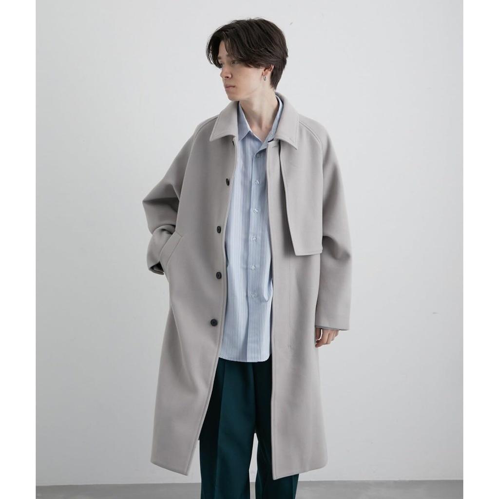 Junred Woolly Knit Cape Trench Light Size S Men's Coat, ANO82050, Gray,