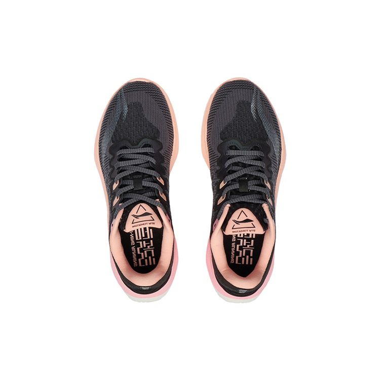 Li Ning Yue Ying Shock Absorbing Non-Slip Wear-Resistant Low-Top Running Shoes Women Sneaker Black ARHR146-5