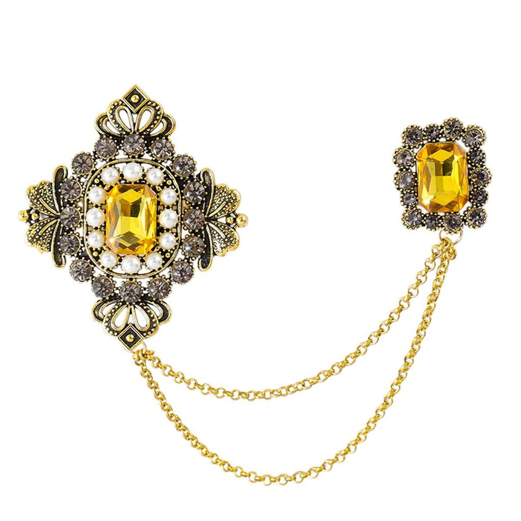 Men's High-End Honey Bee Tassel Brooch: Star, Crown, and Music Note Design Lapel Pin