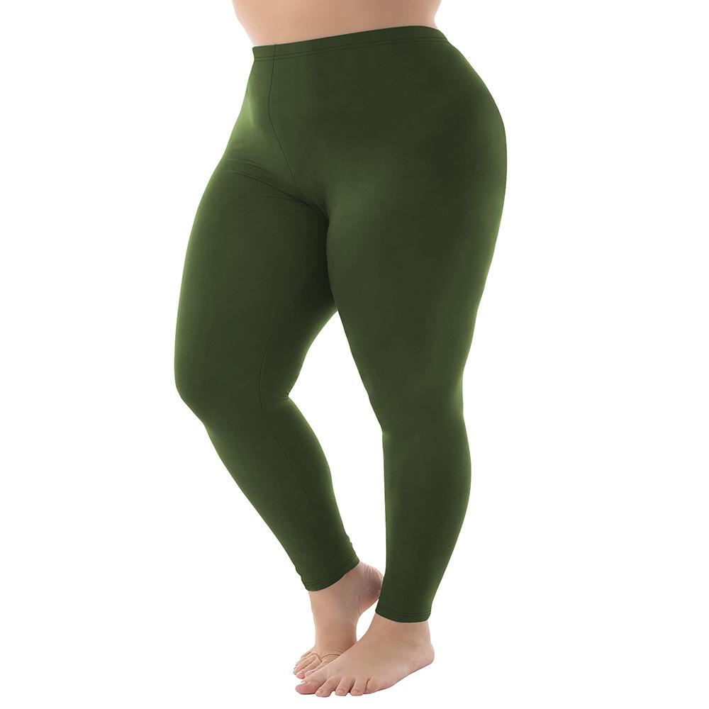 1XL-5XL Plus Size Leggings Women's Outerwear 300 Lbs 9-Inch High-Elasticity Solid-Colour Spring/Autumn Leggings Plus Size