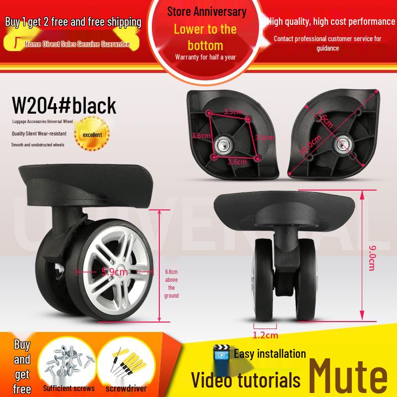 Universal Wear-Resistant Silent Luggage Wheel Replacement for Travel Suitcases