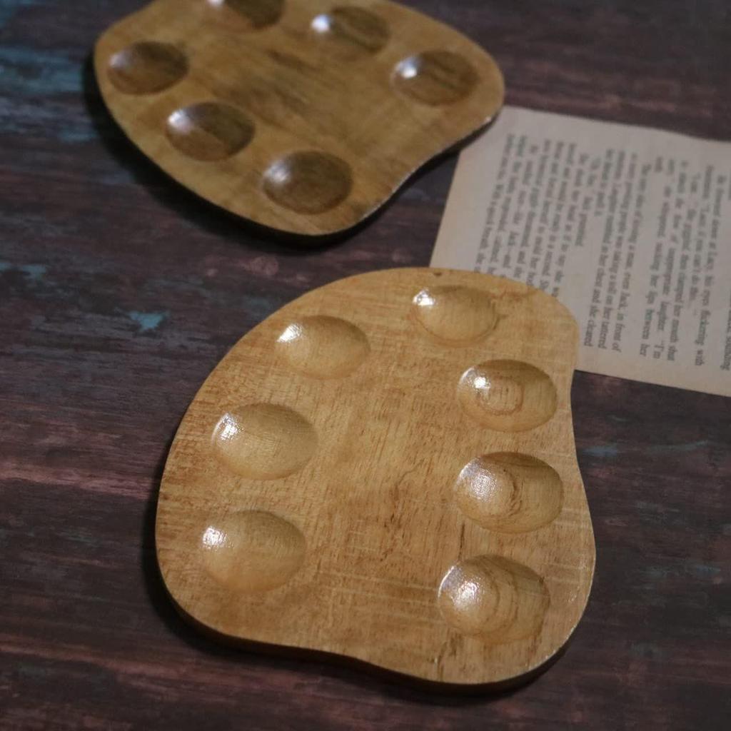 Wooden Painting Palette - Apple Shaped Palette for All Painting and Drawing Purposes (Oil, Watercolour, Acrylic, Gouache) for Kids, Professionals