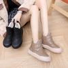 Schneestiefel mit dicker Sohle und Absatz, lässige High-Top-Damenschuhe und kältefeste Baumwollstiefel