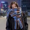 Maillard gradual change plaid scarf women's winter senior sense thickened warm scarf South Korea's new imitation cashmere shawl