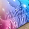 Quilt Gradient Clouds Sky Layered Feather Silk Quilt Fat Quilt Core Rainbow Quilt Cover Three-piece Set