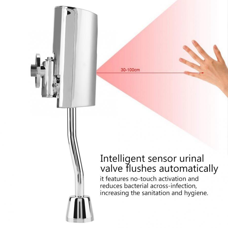 Valvola di scarico per orinatoio automatica a sensore senza contatto da parete per bagno, nuovo set di valvole intelligenti per orinatoio