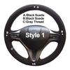 DIY Suede Car Steering Wheel Cover For Honda Fit City Jazz 2009-2013 ight