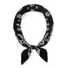 Dameskjerf 70cm Svart Hip Hop Bandana Tørkle Paisley Trykt Hijab Hodeplagg Håndledd Hårpynt Firkantede Skjerf Trykk Lommetørkle
