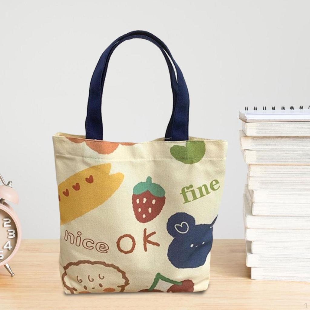 Canvas Bag Grocery Bag, Sturdy Handbag Top Handle, Reusable, for Women, Washable Shoulder