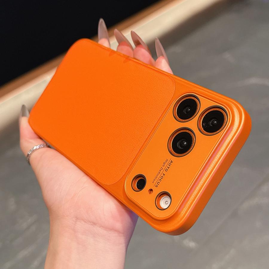 Case for iPhone 17 Pro Max Case Full Camera Protection Ultra Thin PU Leather Big Window Phone Case Minimalist Design for iPhone 16 15 14 13 12 11