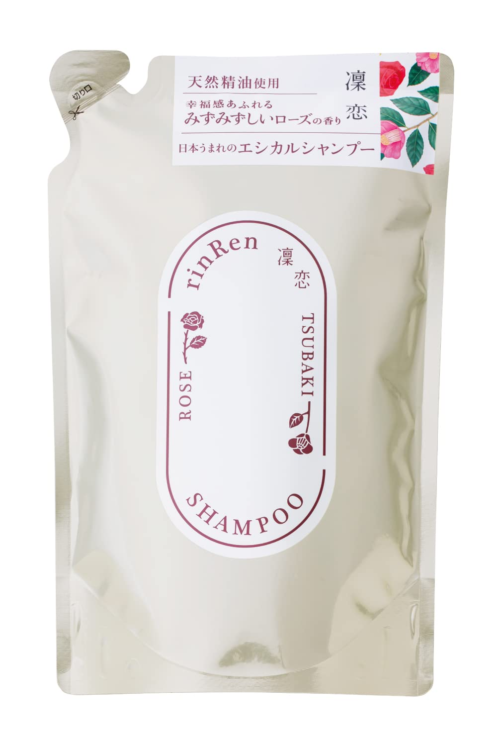 

RinRen Shampoo Refill Rose & Camellia 400ml [Silicone-free, Natural, Additive-free, Natural Aroma, Damage Care, Moisturizing, Floral]